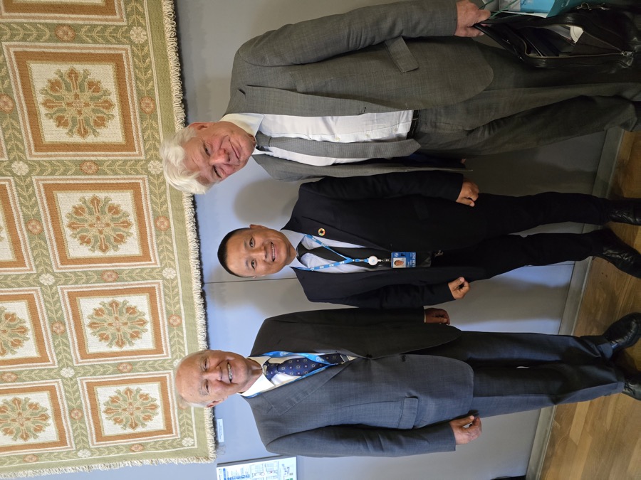 Xuebing Bai with former UN Deputy Secretary-General Fabrizio and former WIPO Director-General Francis Gurry